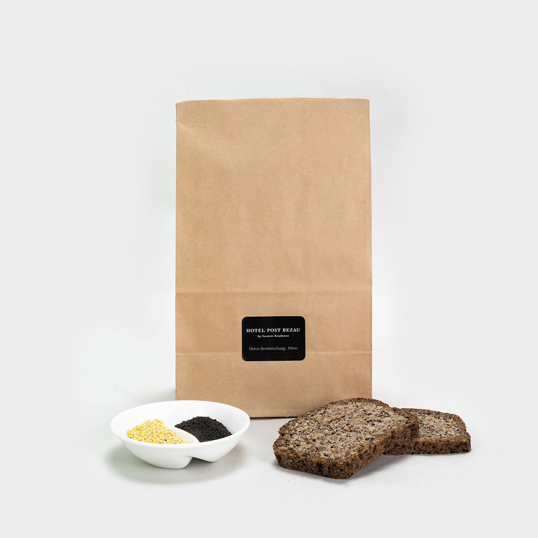 Detox Brotmischung Hirse mit Verpackung